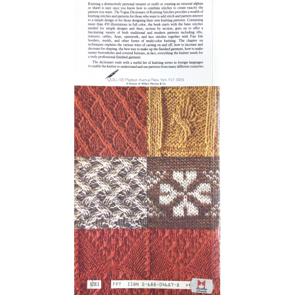 Vogue Dictionary of Knitting Stitches - Softcover