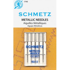 Schmetz Metallic Needle 80/12 Carded 5/Pkg  Schmetz Metallic Needle 80/12 Carded 5/Pkg