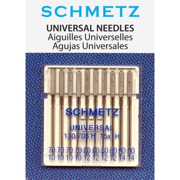 Schmetz Universal Needle Assorted Carded 10/Pkg 