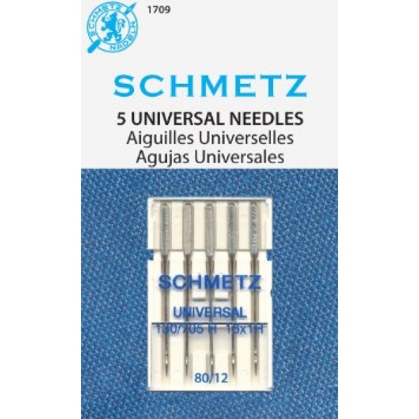 Schmetz Universal Needle 80/12 Carded 5/Pkg 