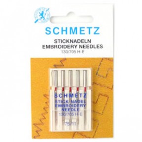 Schmetz Embroidery Needle 75/11 Carded 5/Pkg  Schmetz Embroidery Needle 75/11 Carded 5/Pkg