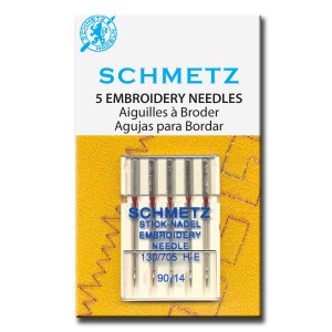 Schmetz Embroidery Needle 90/14 Carded 5/Pkg 
