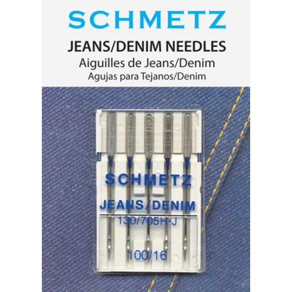 Schmetz Denim Jeans Needle 100/16 Carded 5/Pkg 