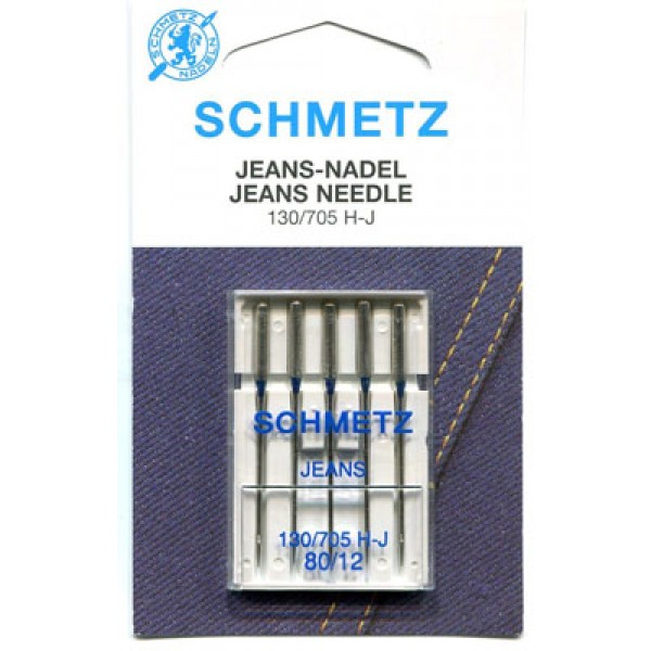 Schmetz Denim Jeans Needle 80/12 Carded 5/Pkg 