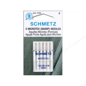 Schmetz Microtex Needle 60/08 Carded 5/Pkg  Schmetz Microtex Needle 60/08 Carded 5/Pkg