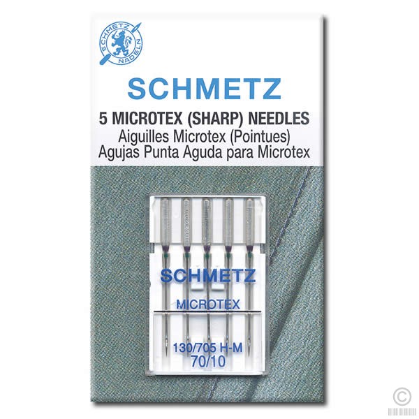 Schmetz Microtex Needle 70/10 Carded 5/Pkg 