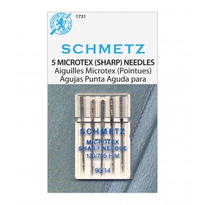 Schmetz Microtex Needle 90/14 Carded 5/Pkg 