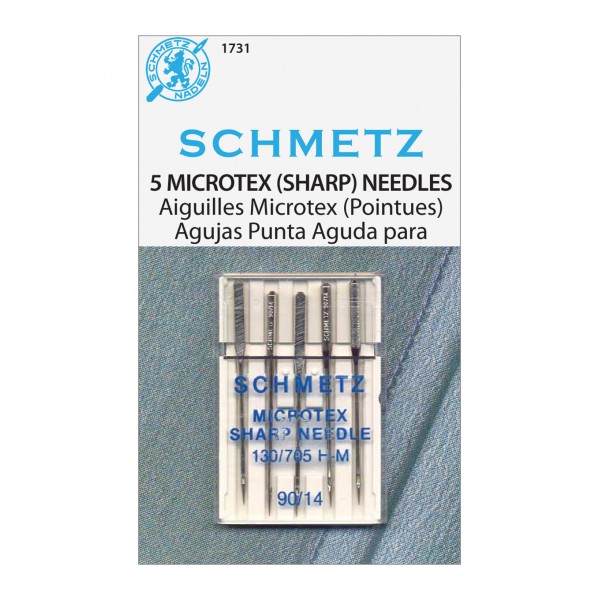 Schmetz Microtex Needle 90/14 Carded 5/Pkg 