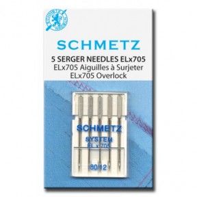 Schmetz Serger Needle System 2022 80/12 Carded 5/Pkg  Schmetz Serger Needle System 2022 80/12 Carded 5/Pkg