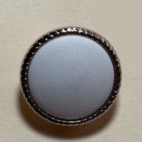Button B106 Matte White with Silver Rim 33-Ligne 21mm