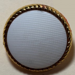 Button B108 Matte White with Gold Rim 42-Ligne 27.3mm