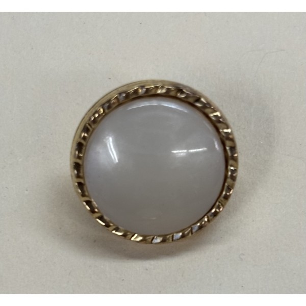 Button B241 Pearl Gold Rim Shank 24-Ligne 15mm Button B241 Pearl Gold Rim Shank 24-Ligne 15mm