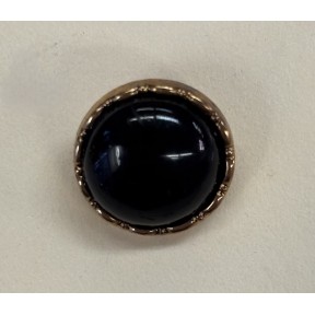 Button B243 Black Gold Rim Shank 21-Ligne 15mm