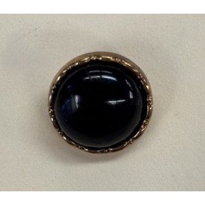 Button B243 Black Gold Rim Shank 21-Ligne 15mm