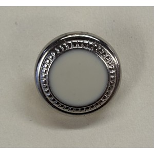 Button B248 White Silver Rim 21-Ligne 13mm