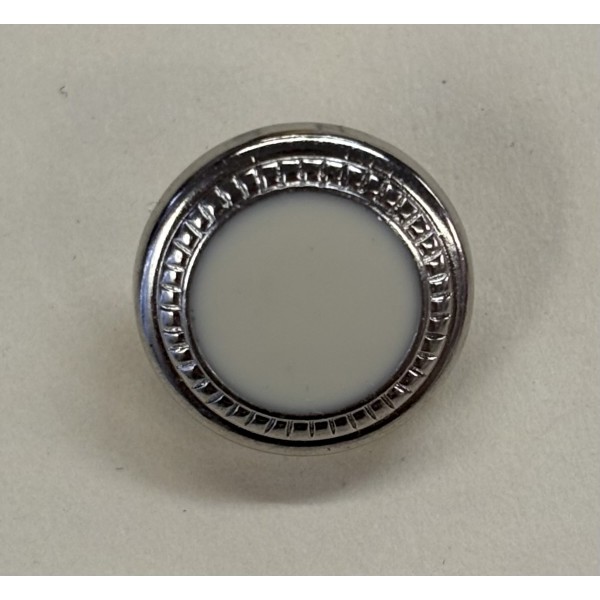 Button B248 White Silver Rim 21-Ligne 13mm Button B248 White Silver Rim 21-Ligne 13mm