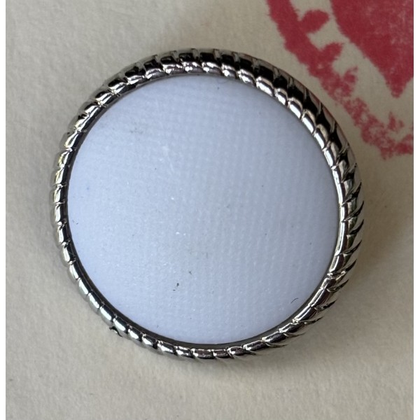 Button B266 Shank White Silver Ring 28-Ligne 18mm