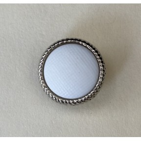 Button B267 Shank White Silver Ring 19-Ligne 12mm