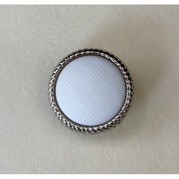 Button B267 Shank White Silver Ring 19-Ligne 12mm