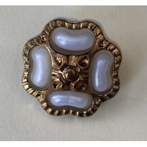 Button B271 Shank White Glitter 32-Ligne 20mm