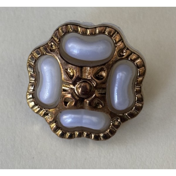 Button B271 Shank White Glitter 32-Ligne 20mm