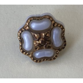 Button B272 Shank White Glitter 24-Ligne 15mm