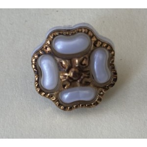 Button B272 Shank White Glitter 24-Ligne 15mm