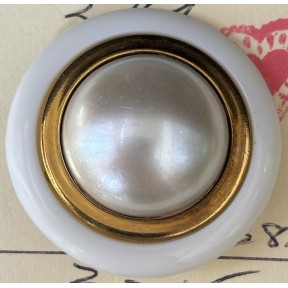 Button B319 White gold Shank 60-Ligne 38mm