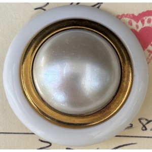 Button B319 White gold Shank 60-Ligne 38mm