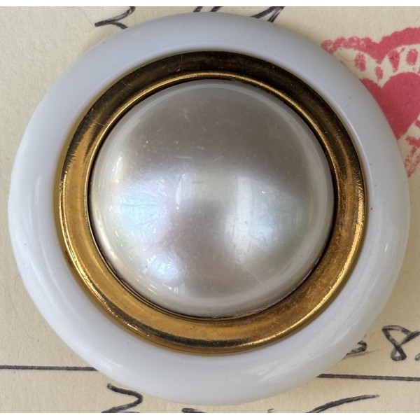 Button B319 White gold Shank 60-Ligne 38mm