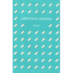 SilverReed Parts - Oper Manual SK840 SilverReed Parts - Oper Manual SK840