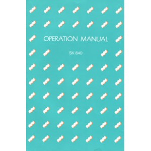 SilverReed Parts - Oper Manual SK840